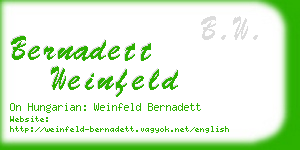 bernadett weinfeld business card